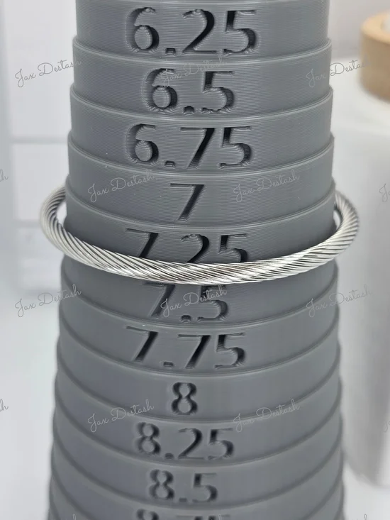 Silver Tone Heart Charm Cable Bangle Bracelet BR107 - Picture 4 of 4